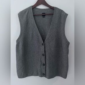 Gap Sweater Vest V Neck Button Front Knit Sleeveless Women's Size XL Tall